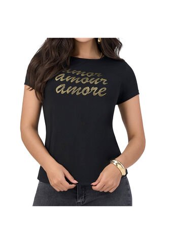 Camiseta Amores Negro Croydon Para Mujer Croydon