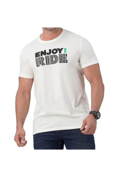 Camiseta Juan Estampada Marfil Croydon Para Hombre