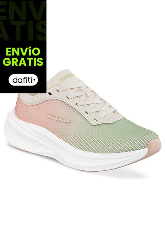 Tenis Running Vanel Verde-Rosa Croydon Para Mujer Croydon