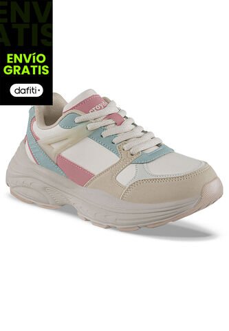 Tenis Urbanos Dosher Beige-Rosa Croydon Para Niña Croydon