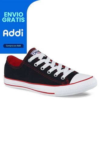 Tenis Discovery Bajo Negro-Rojo Para Hombre Y Mujer Croydon Croydon