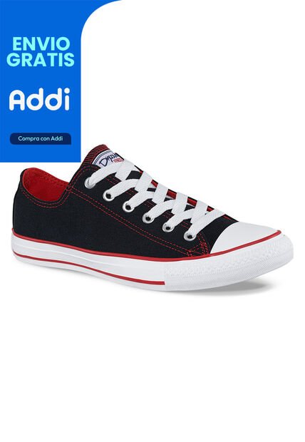 Tenis Discovery Bajo Negro-Rojo Para Hombre Y Mujer Croydon
