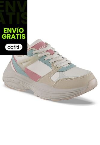 Tenis Urbanos Dosher Beige-Rosa Croydon Para Niña Croydon