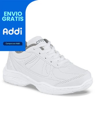 Tenis Colegial 10 New Blanco Para Niño Y Niña Croydon Croydon