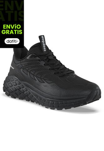 Tenis Trail Running Libir Negro-Negro Croydon Para Hombre Croydon