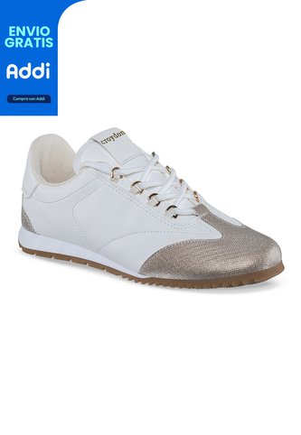 Tenis Urbanos Nayely Blanco-Oro Croydon Para Mujer Croydon
