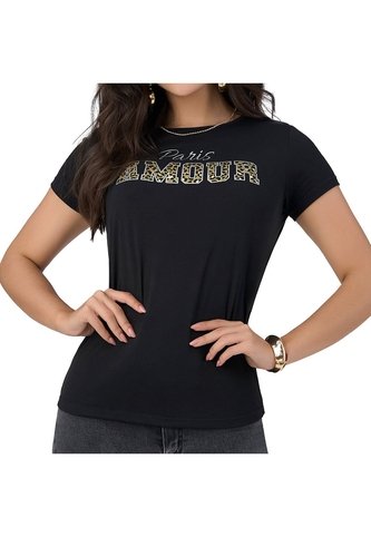Camiseta Rochi Negro Croydon Para Mujer Croydon