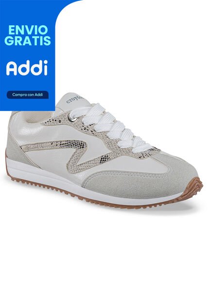 Tenis Urbanos Quimbaya Blanco-Gris Croydon Para Mujer