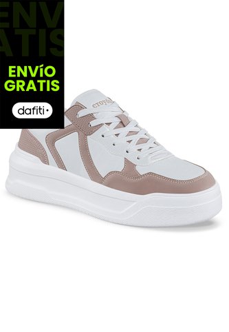 Tenis Casuales Danz Blanco-Rosa Croydon Para Mujer Croydon