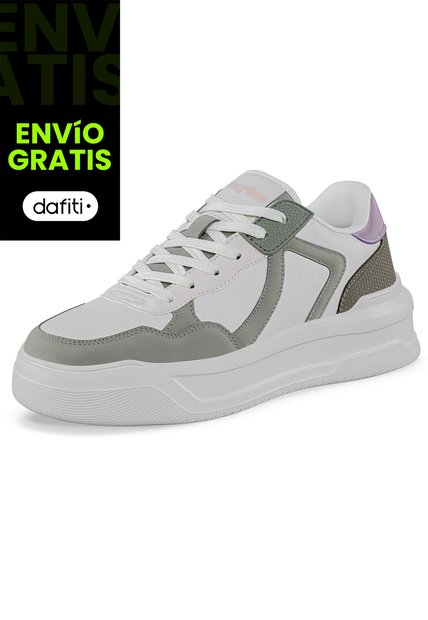 Tenis Casuales Danz Beige-Verde Croydon Para Mujer