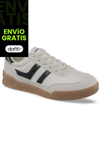 Tenis Casuales Lizon Beige-Negro Croydon Para Mujer Croydon