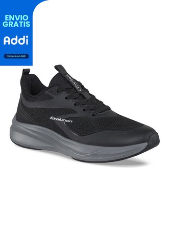 Tenis Running Taury Negro-Gris Croydon Para Hombre Croydon