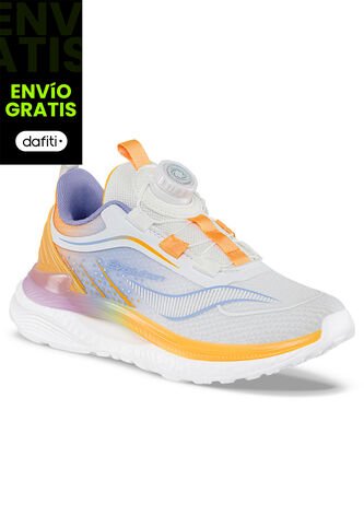 Tenis Running Quarlo Gris-Naranja Para Niña Croydon Croydon