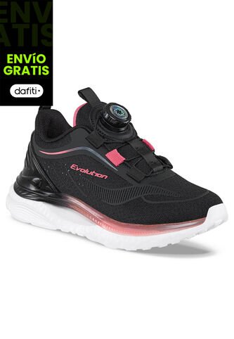 Tenis Running Quarlo Negro-Coral Para Niña Croydon Croydon