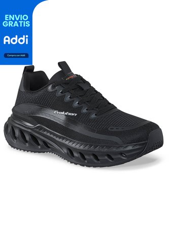 Tenis Running Rulas Negro-Negro Croydon Para Hombre Croydon