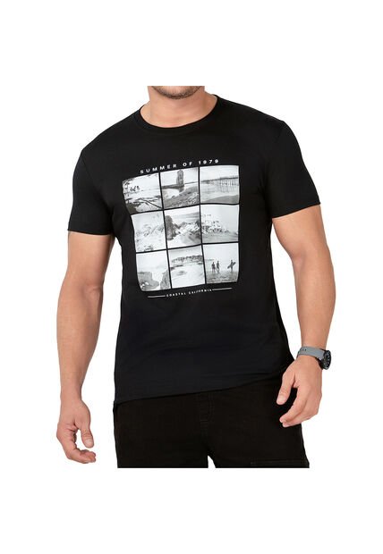 Camiseta James Negro Para Hombre Croydon