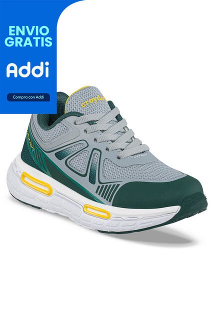 Tenis Running Giwor Gris Croydon Para Niño
