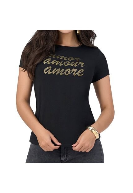 Camiseta Amores Negro Croydon Para Mujer