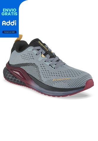 Tenis Running Neldra Gris-Vino Croydon Para Hombre Croydon