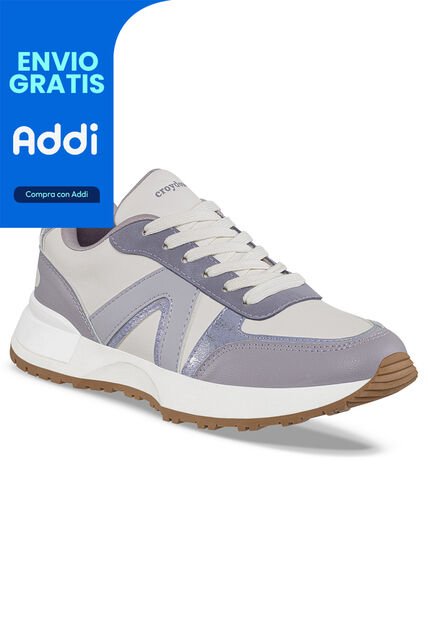 Tenis Urbanos Bekir Blanco-Lila Croydon Para Mujer