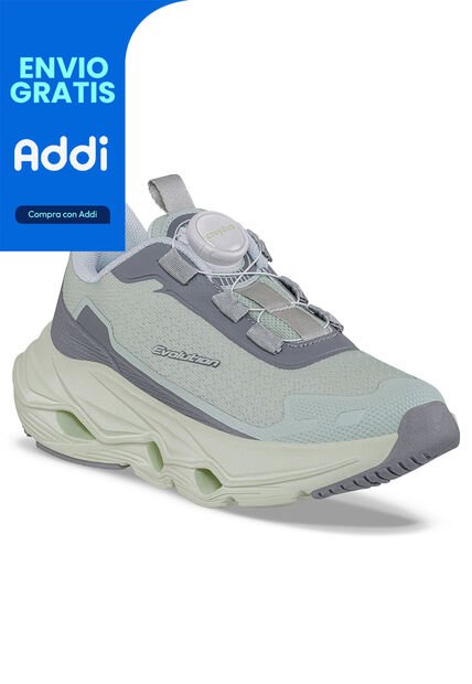 Tenis Running Graw Verde-Gris Croydon Para Niña
