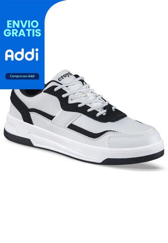 Tenis Urbanos Dagol Blanco-Negro Croydon Para Hombre Croydon