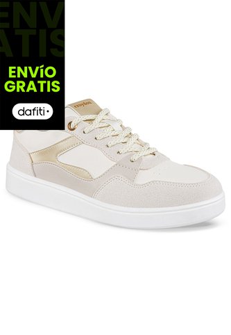 Tenis Urbanos Luccya Beige-Oro Croydon Para Mujer Croydon