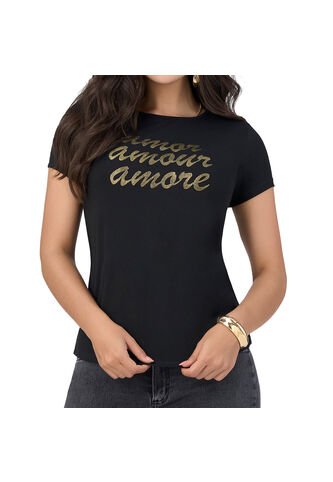 Camiseta Amores Negro Croydon Para Mujer Croydon