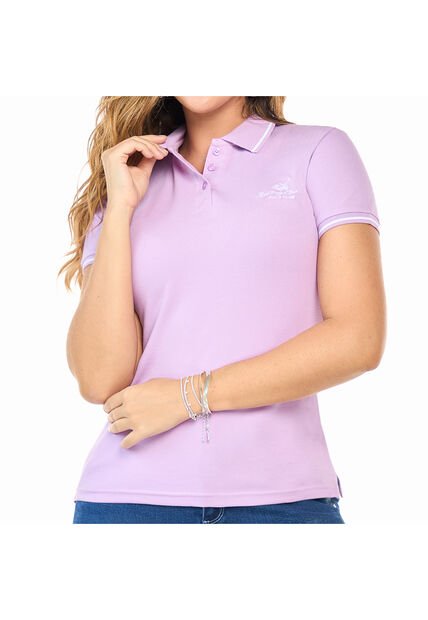Camiseta Polo Vivian Lila Para Mujer Croydon