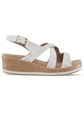 Sandalias Tacón Andrey Blanco Croydon Para Mujer