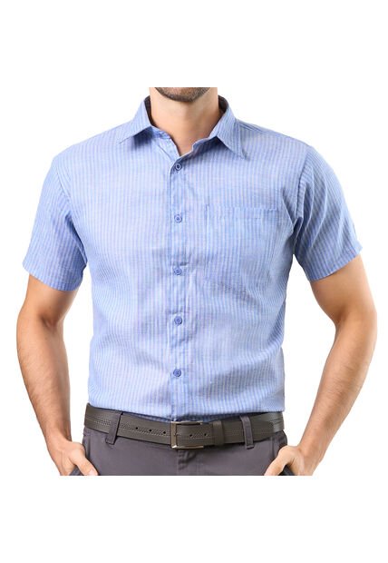 Camisa Fabio Azul Para Hombre Croydon