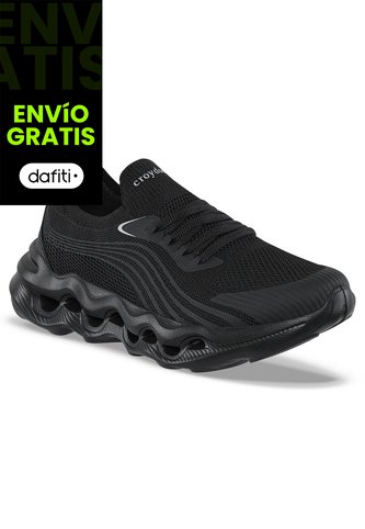Tenis Para Caminar Nami Negro-Negro Croydon Para Mujer Croydon
