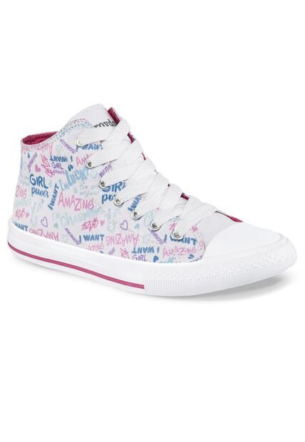 Botines Charming Alto Blanco Croydon Para Niña