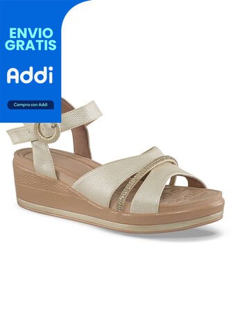 Sandalias Tacón Genoveva Oro Croydon Para Mujer Croydon