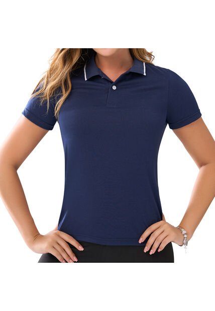 Camiseta Polo Laura Azul Para Mujer Croydon
