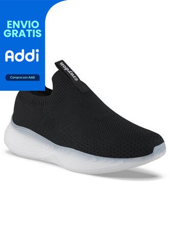 Tenis Para Caminar Shimin Negro-Blanco Croydon Para Hombre Croydon