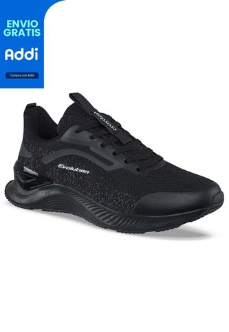 Tenis Running Habar Negro-Negro Croydon Para Hombre Croydon