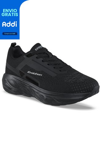 Tenis Running Ynav Negro-Negro Croydon Para Hombre Croydon