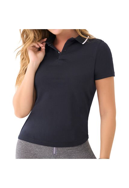 Camiseta Polo Laura Negro Para Mujer Croydon