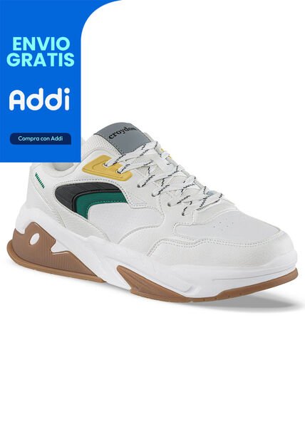 Tenis Urbanos Doter Blanco-Blanco Croydon Para Hombre
