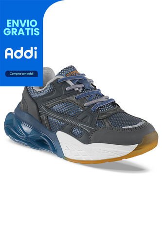 Tenis Urbanos Delzar Gris-Azul O Croydon Para Niño Croydon