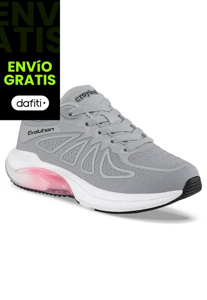 Tenis Running Gelmor Gris-Rosa Para Niña Croydon