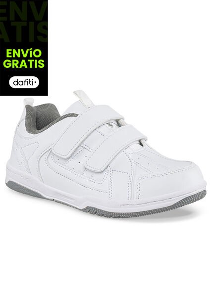 Tenis Colegio Leine V Blanco-Gris Para Niño Y Niña Croydon