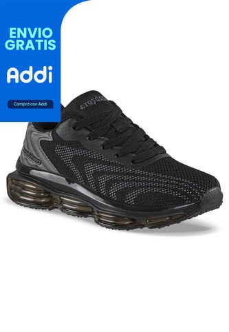Tenis Running Ladano Negro-Gris Croydon Para Niño Croydon