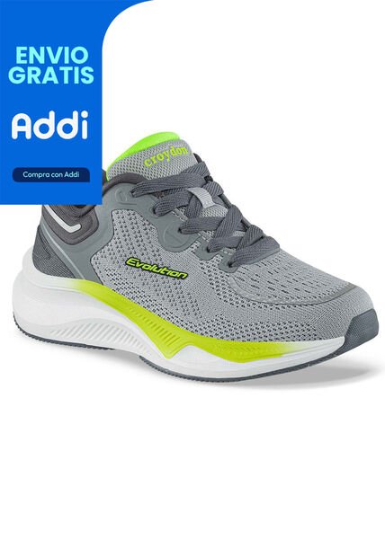 Tenis Running Coffer Gris Croydon Para Niño