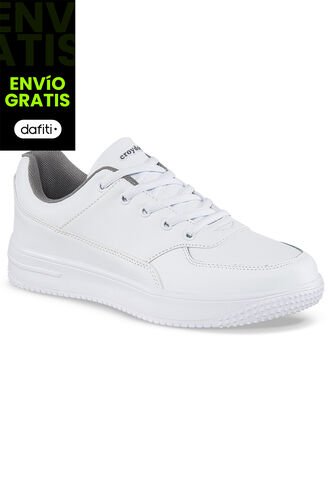 Tenis Colegio Shopir Pro C Blanco-Gris Para Niño Y Niña Croydon Croydon