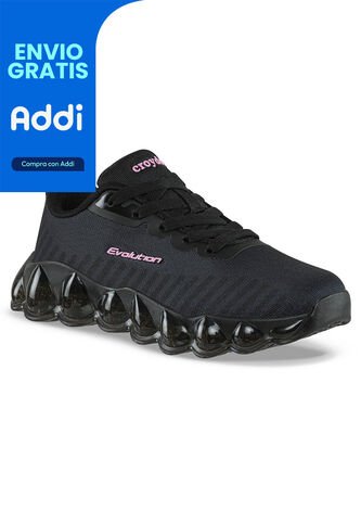 Tenis Running Sillux Negro-Negro Croydon Para Niña Croydon