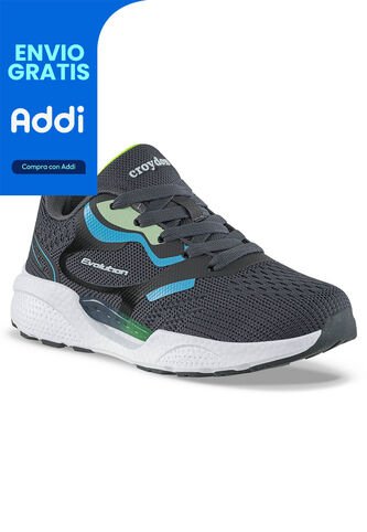 Tenis Running Loprin Gris Osc Croydon Para Niño Croydon