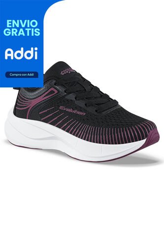 Tenis Running Xodili Negro-Mora Croydon Para Niña Croydon