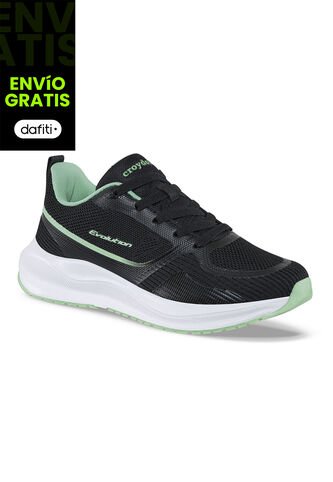 Tenis Running Lorlix Negro-Verde Para Mujer Croydon Croydon